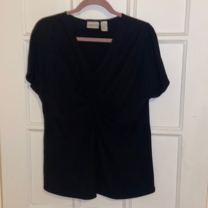 Chico’s front gathered “traveler’s” shirt